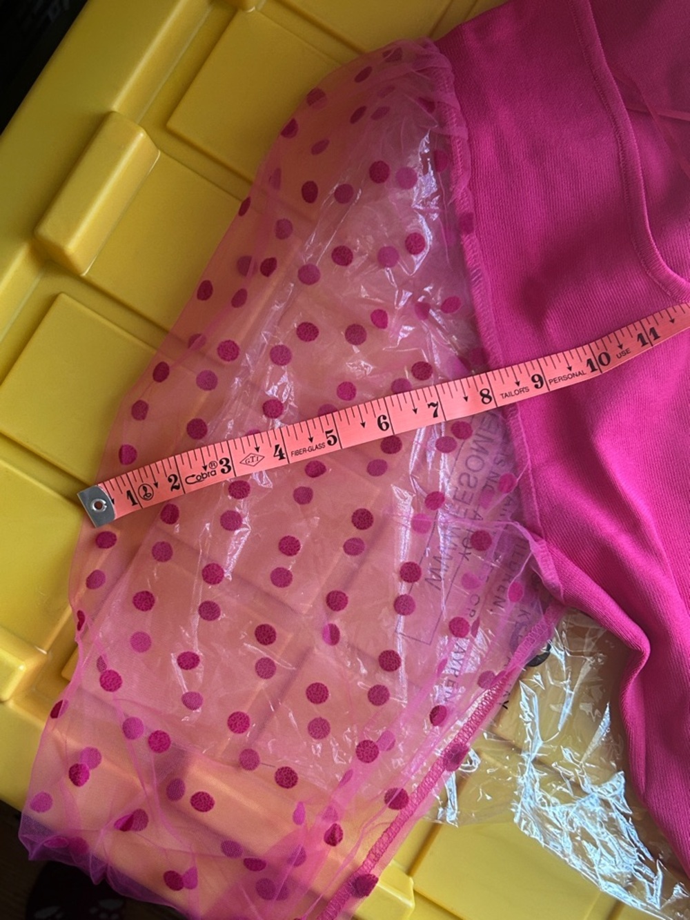 Eesome 1X Hot Pink Polka Dot Sheer Sleeve Blouse - Picture 13 of 15